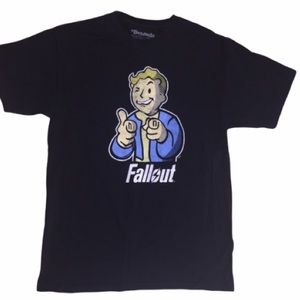 Men's Black Fallout Short Sleeve Tee Shirt Medium